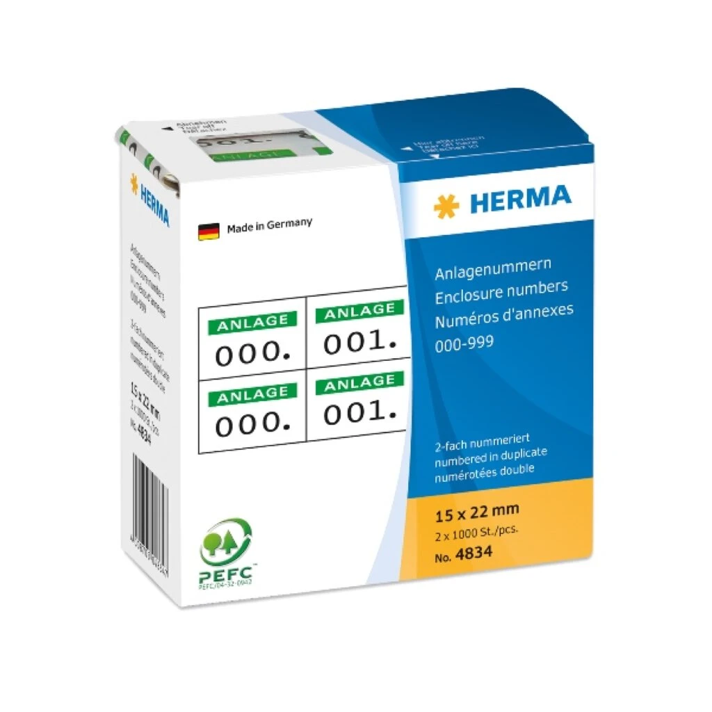 HERMA Anlagenummern, 15 x 22 mm, selbstklebend, grün (EAN: 4008705048347)
