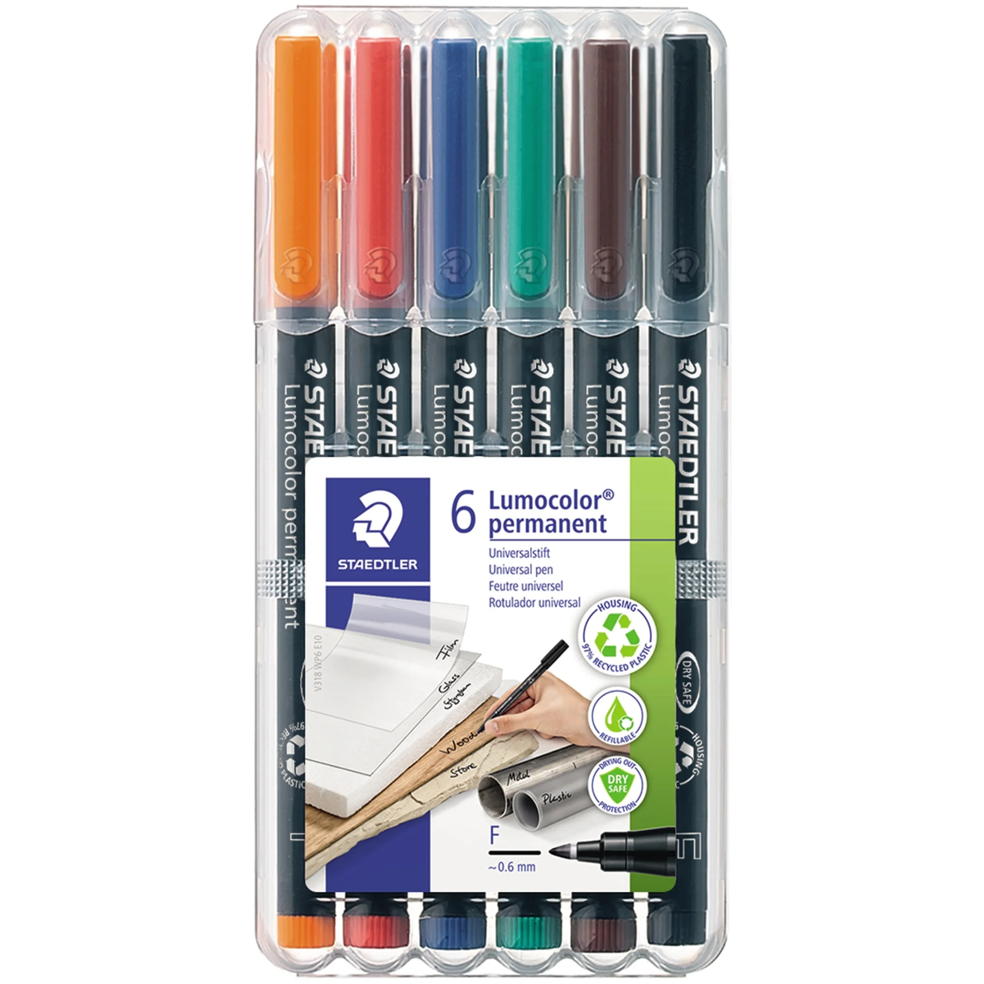 STAEDTLER Lumocolor Permanent-Marker 318F, 6er Etui (EAN: 4007817323670)