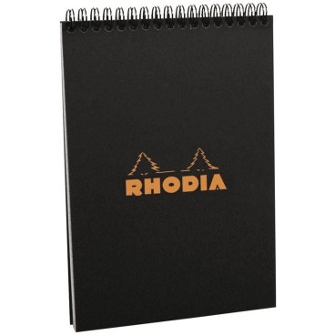 RHODIA Spiralnotizblock No. 16, DIN A5, kariert, schwarz (EAN: 3037921650097)