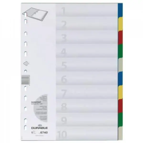 DURABLE Kunststoff-Register, A4, PP, 10-teilig (EAN: 4005546657066)