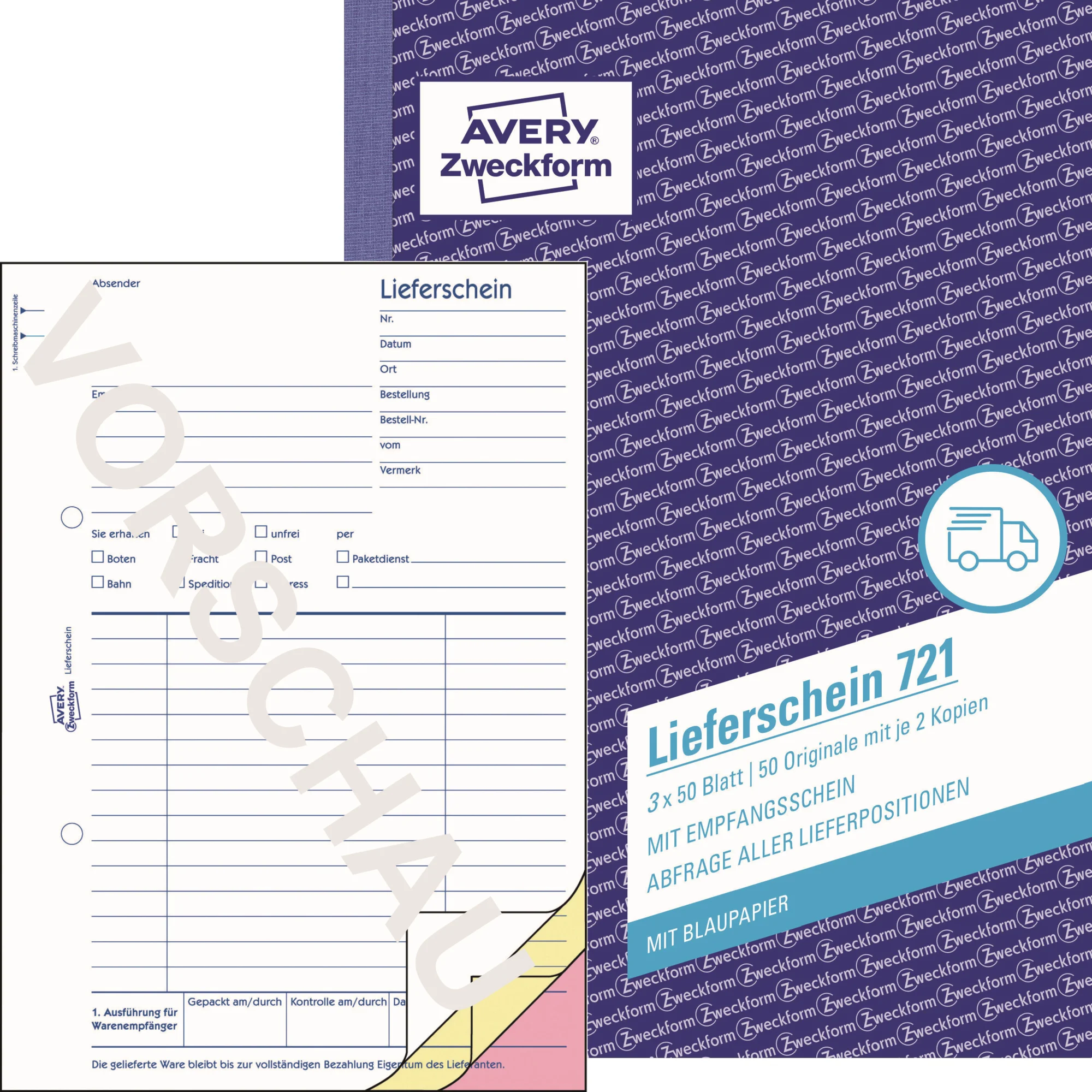 AVERY Zweckform Formularbuch "Liefer-/Empfangsschein", A5 (EAN: 4004182007211)