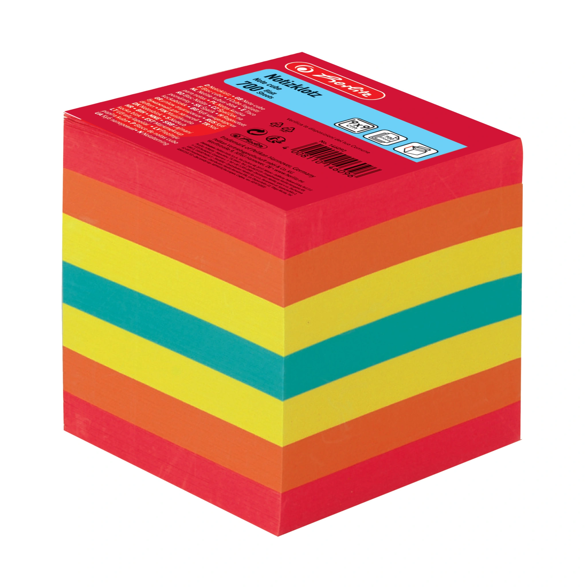 herlitz Zettelklotz, 90 x 90 mm, farbig, 80 g/qm (EAN: 4008110146096)