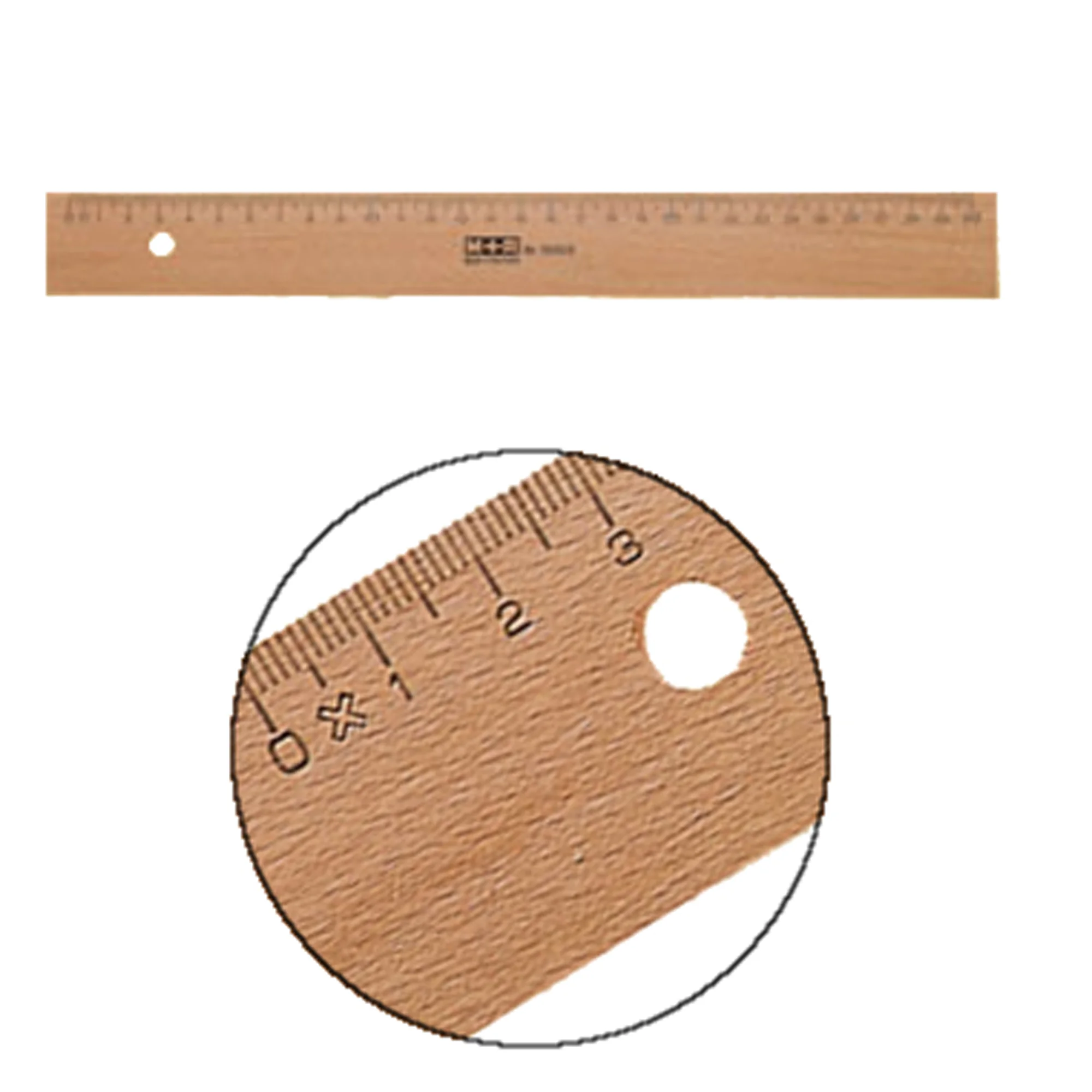 M+R Holzlineal, 400 mm, Buche, mit Metalleinlage (EAN: 4004627262014)