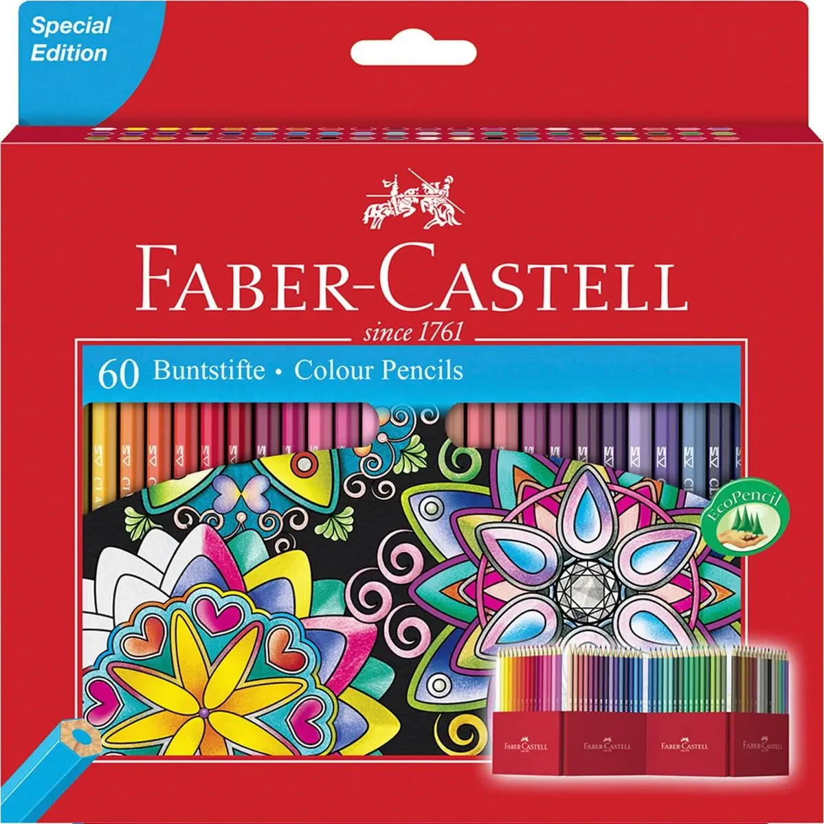 FABER-CASTELL Hexagonal-Buntstifte CASTLE, 60er Kartonetui (EAN: 4005401112600)