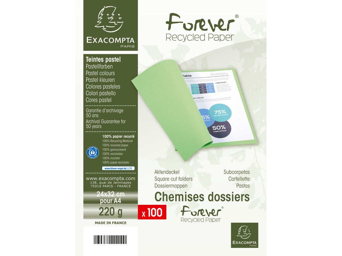 EXACOMPTA Aktendeckel FOREVER 250, DIN A4, chamois (EAN: 3288584100027)