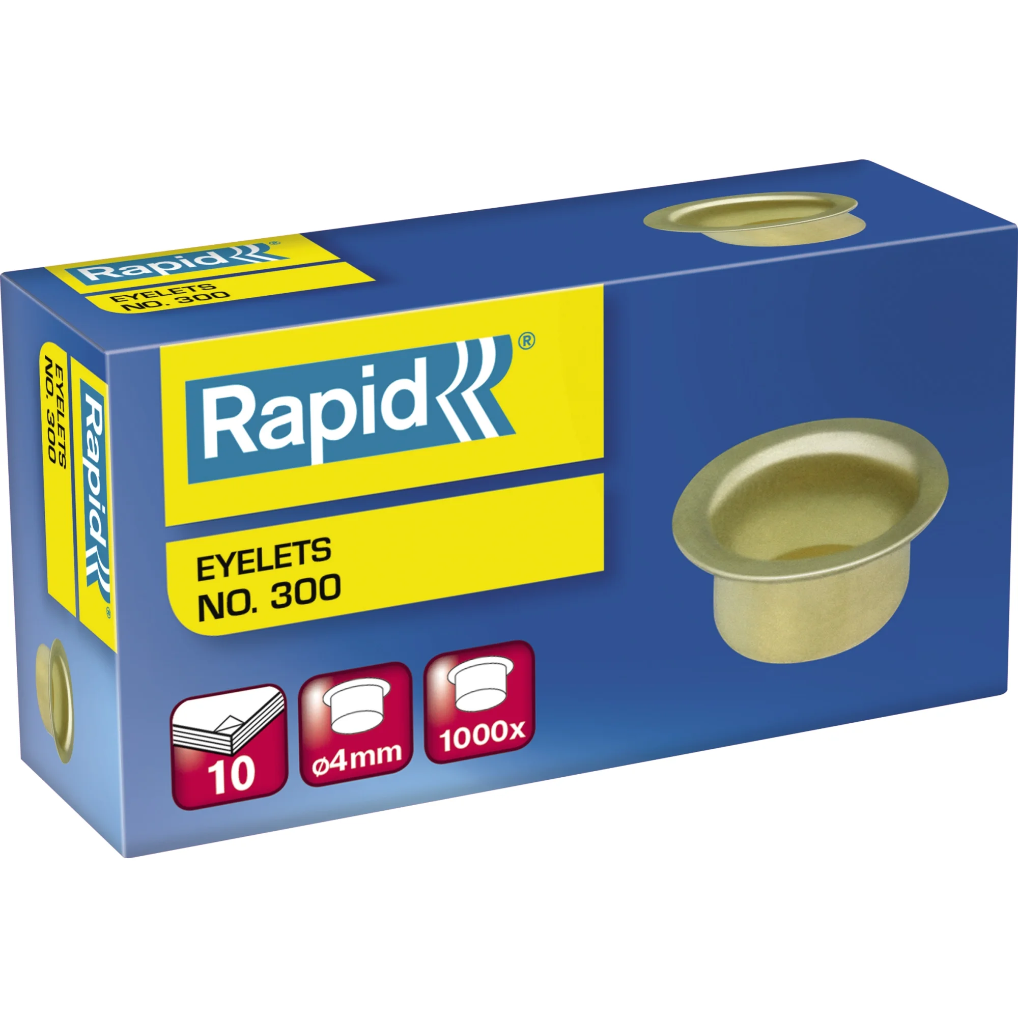 Rapid Ösen Nr. 300, vermessingt, Durchmesser: 4 mm (EAN: 4004073730082)
