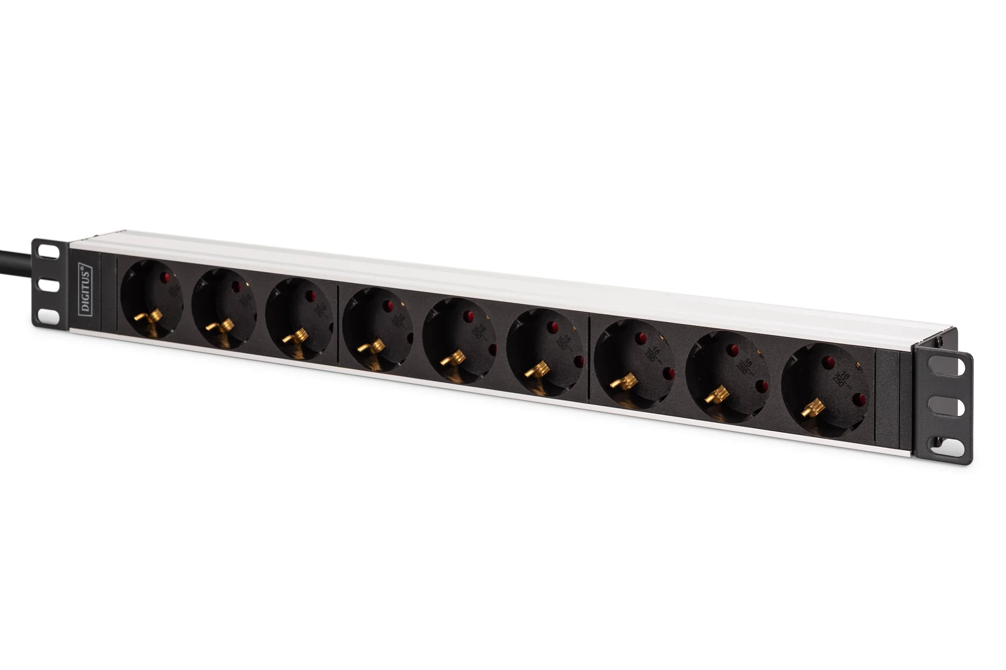 DIGITUS 19" Steckdosenleiste, mit Kaltegräte-Stecker, 9-fach (EAN: 4016032501671)