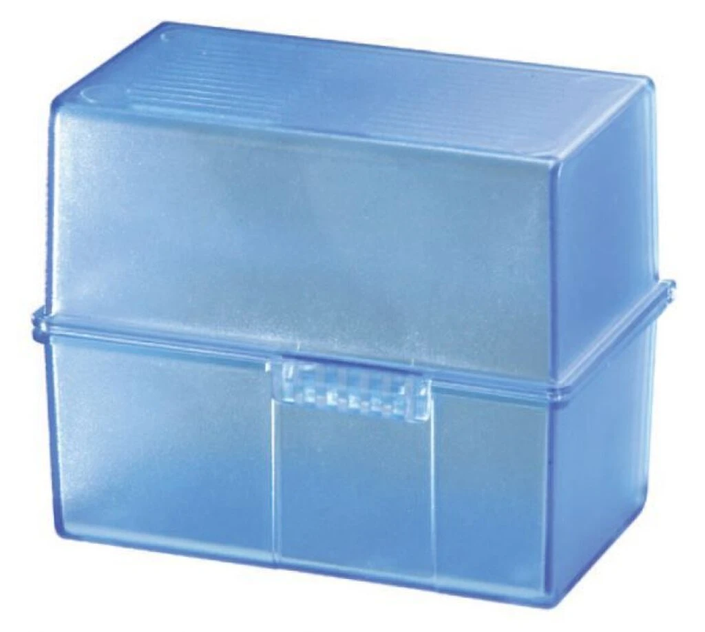HAN Karteikasten, Polystyrol, A7 quer, blau-transluzent (EAN: 4012473977181)