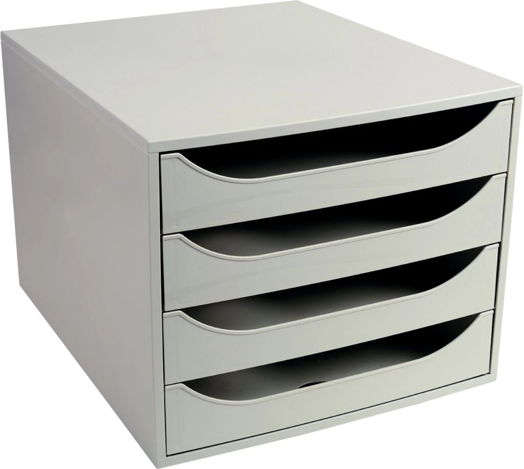 EXACOMPTA Schubladenbox ECOBOX, 4 Schübe, grau (EAN: 9002493423305)