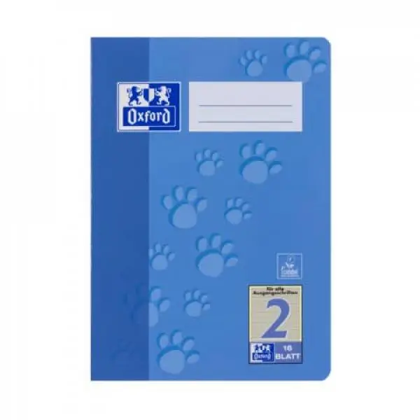 Oxford Junior Schulheft "Tatzen", DIN A5, Lineatur 2, blau (EAN: 4006144936836)
