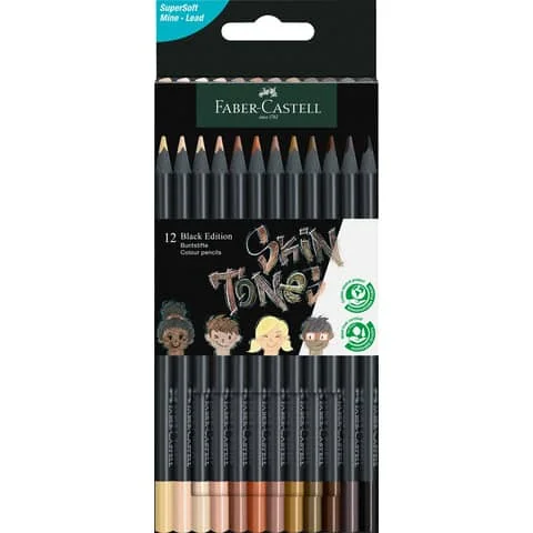 FABER-CASTELL Dreikant-Buntstifte Black Edition, 12er Etui (EAN: 4005401164142)