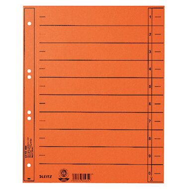LEITZ Trennblätter, A4 Überbreite, Manilakarton 230g/qm (EAN: 4002432302833)