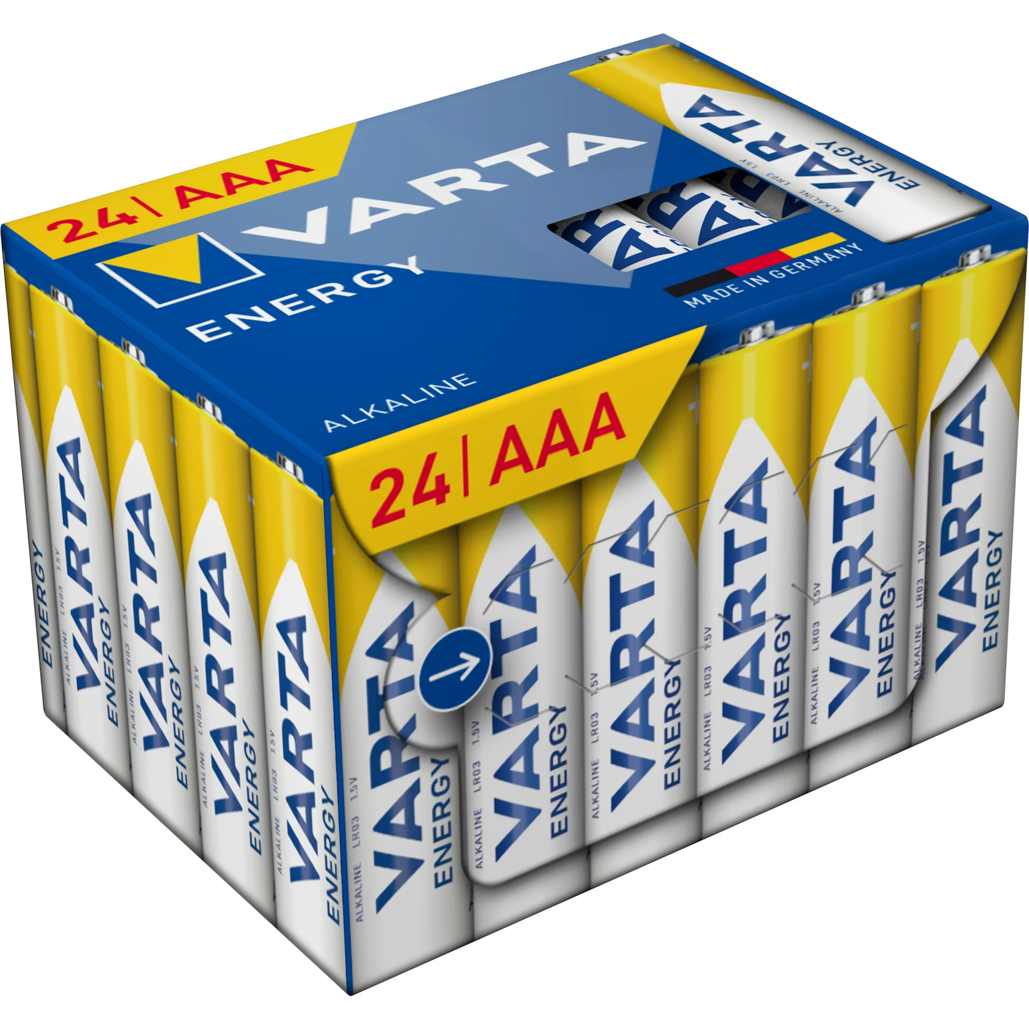 VARTA Alkaline Batterie Energy, 24er Cube Pack, Micro AAA (EAN: 4008496129973)