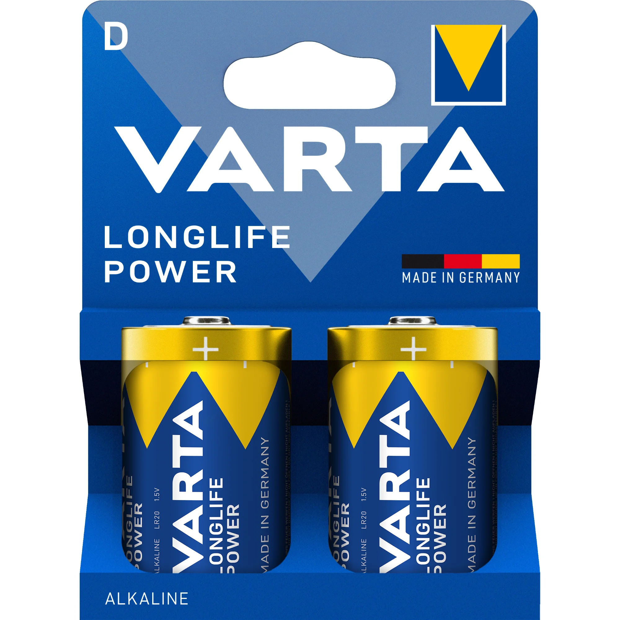 VARTA Alkaline Batterie Longlife Power, Mono (D), 2er (EAN: 4008496128518)