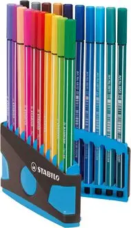 STABILO Fasermaler Pen 68, 20er ColorParade, grau/hellblau (EAN: 4006381551250)