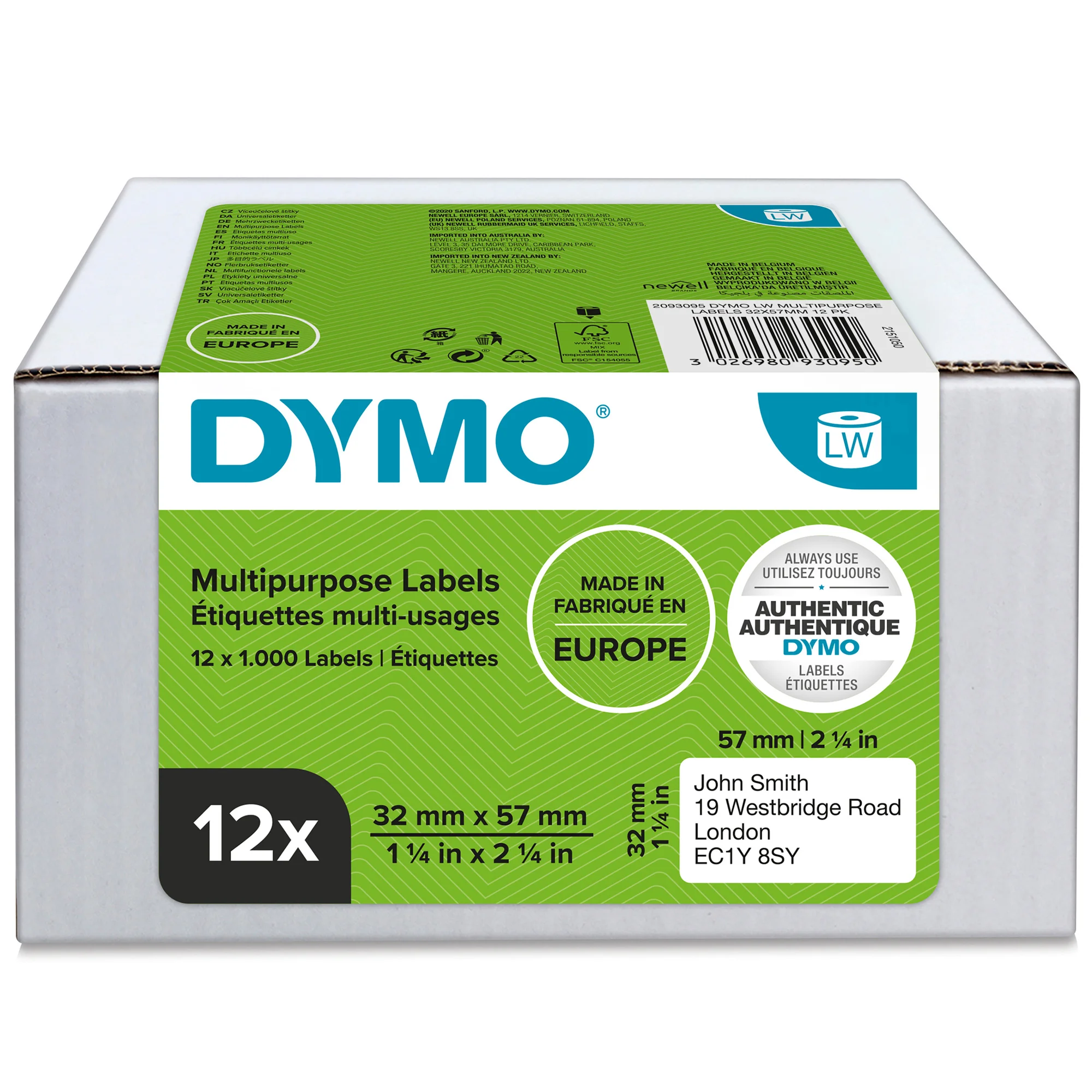 DYMO LabelWriter-Universal-Etiketten, 57 x 32 mm, weiß (EAN: 3026980930950)