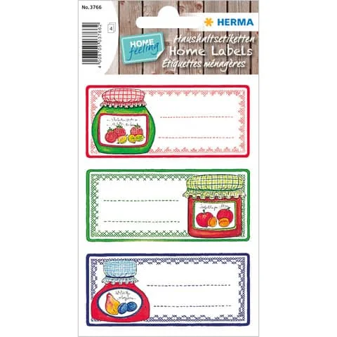 HERMA Haushalts-Etiketten Einmachgläser, 76 x 35 mm, bunt (EAN: 4008705037662)