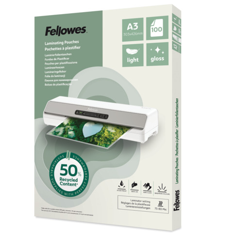 Fellowes Laminierfolientasche, DIN A3, glänzend, 160 mic (EAN: 0043859813360)