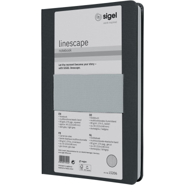 sigel Notizbuch Linescape, DIN A5, kariert, dunkelgrau/grau (EAN: 4004360770562)