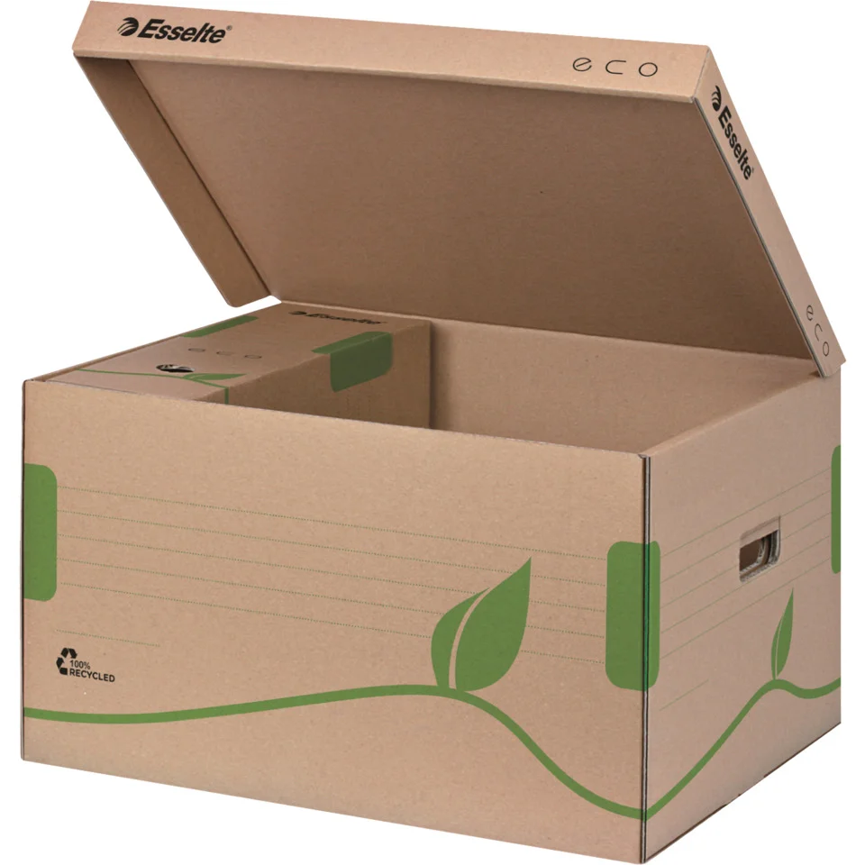 Esselte Archiv-Klappdeckelbox ECO, braun, für Format DIN A4+ (EAN: 4049793038568)