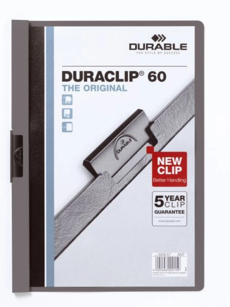 DURABLE Klemmhefter DURACLIP ORIGINAL 60, DIN A4, anthrazit (EAN: 4005546209159)