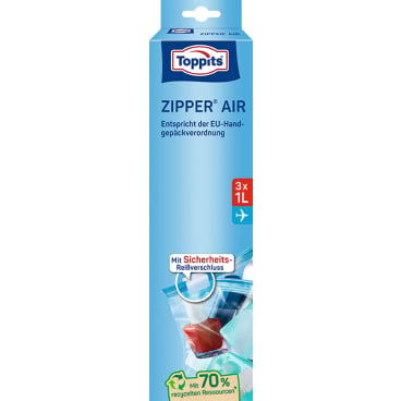 TOPPITS Allzweckbeutel Air mit Zipper, 3 x 1 Liter (EAN: 4008871200778)