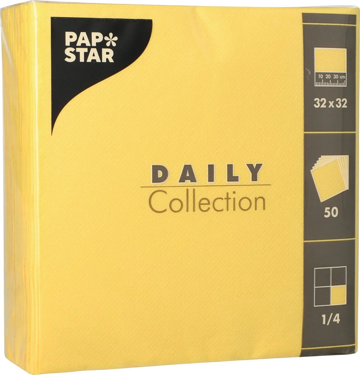 PAPSTAR Lunch-Servietten, 320 x 320 mm, 3-lagig, gelb (EAN: 4002911896266)