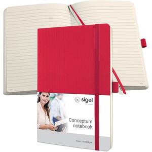 sigel Notizbuch Conceptum, DIN A5, liniert, rot (EAN: 4004360836404)