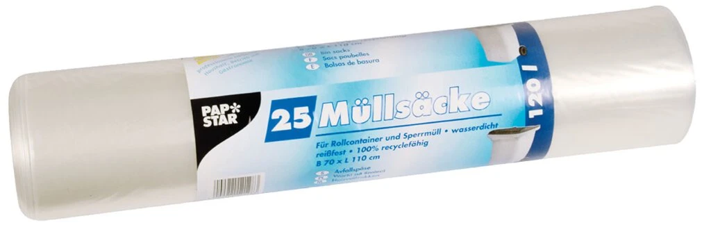 STARPAK Müllsäcke LDPE, 120 Liter, transparent (EAN: 4002911121283)