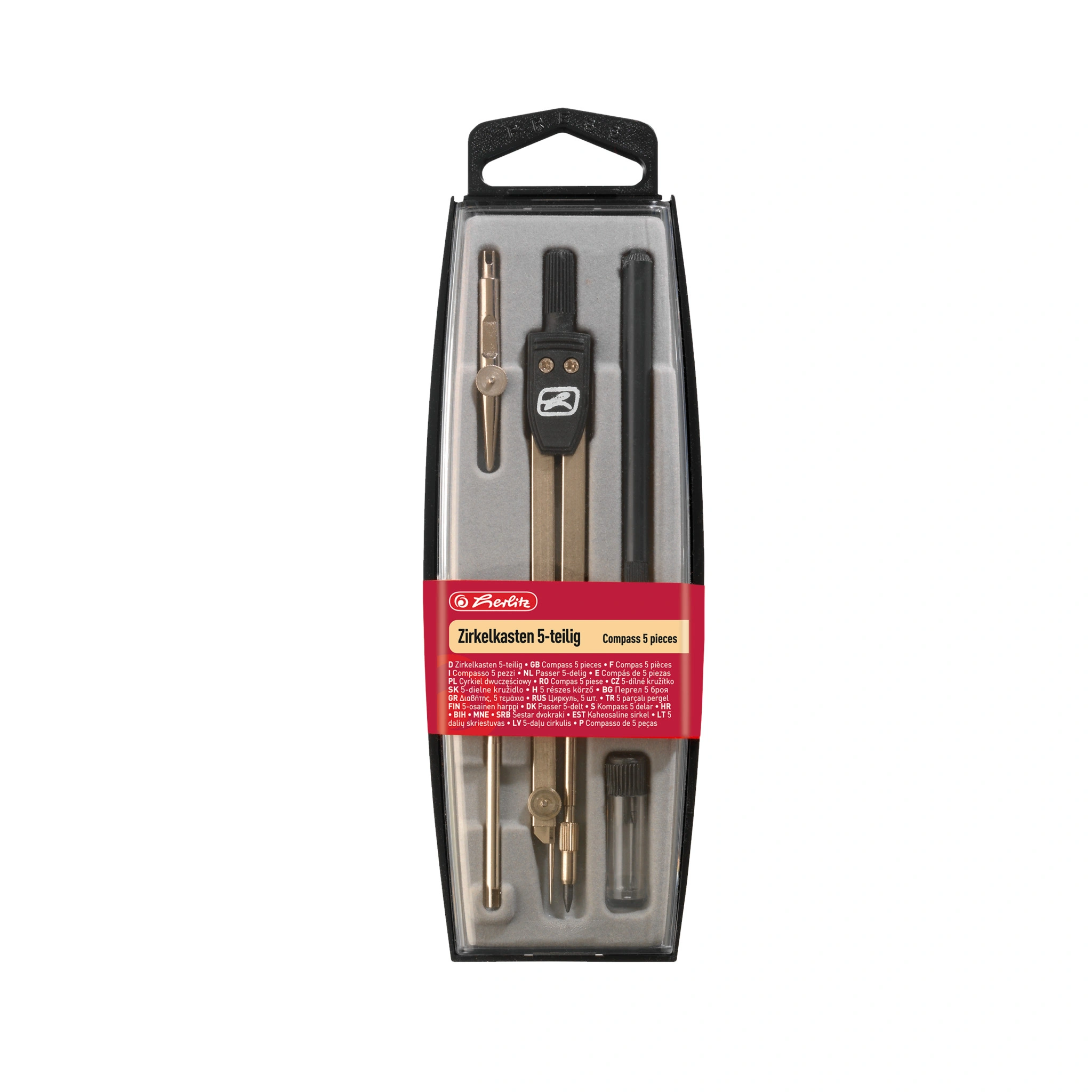 herlitz Zirkelkasten 5-teilig, schwarz (EAN: 4008118710305)