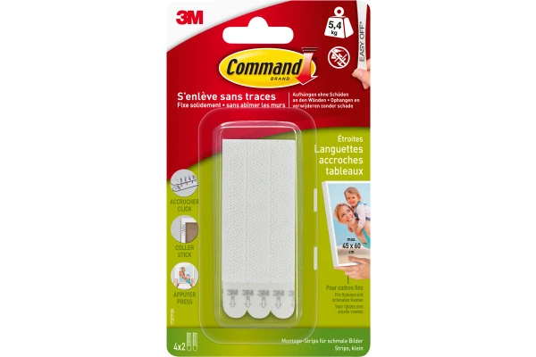 3M Command Bilder-Montagestreifen Strips, Größe: M, schmal (EAN: 4046719466627)
