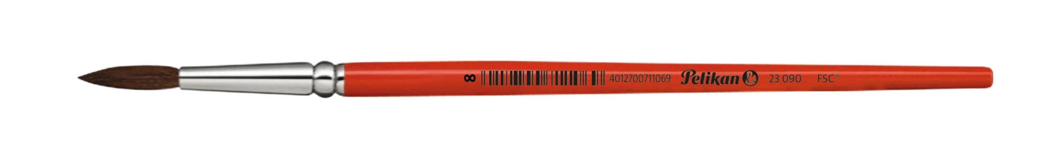 Pelikan Haarpinsel Sorte 23, Gr. 8, stumpfer Holzstiel, orange lackiert (EAN: 4012700711069)