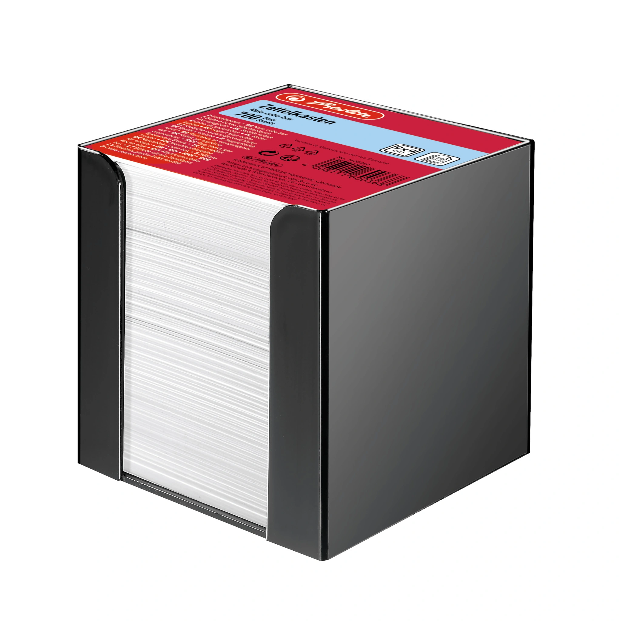 herlitz Zettelbox, Kunststoff, 90 x 90 mm, schwarz (EAN: 4008111600368)