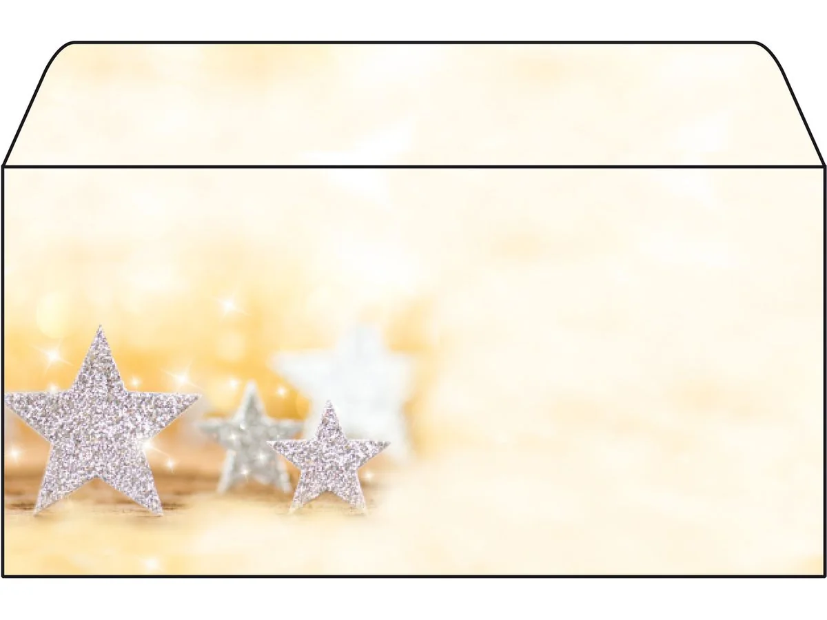 sigel Weihnachts-Umschlag "Glitter Stars", DIN lang (EAN: 4004360849619)
