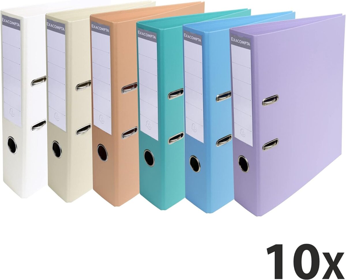 EXACOMPTA PVC-Ordner Premium, DIN A4, 70 mm, farbig sortiert (EAN: 3130631530847)