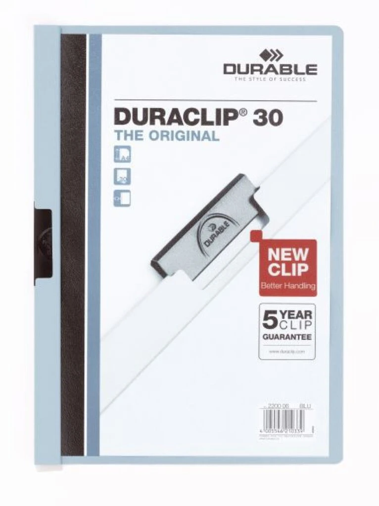 DURABLE Klemmhefter DURACLIP ORIGINAL 30, DIN A4, hellblau (EAN: 4005546210339)