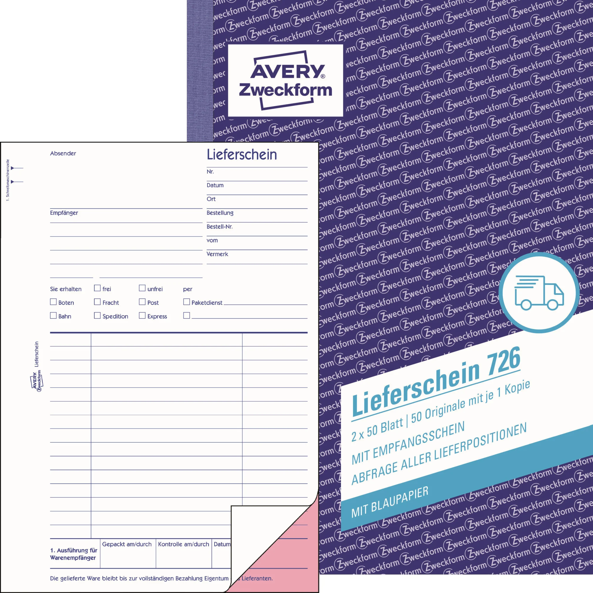 AVERY Zweckform Formularbuch "Liefer-/Empfangsschein", A5 (EAN: 4004182007266)