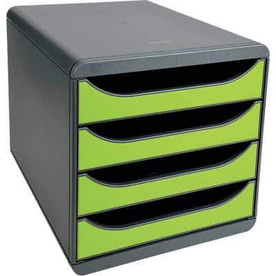 EXACOMPTA Schubladenbox BIG-BOX, 4 Schübe, lemongrün (EAN: 9002493423213)