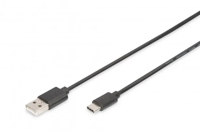 DIGITUS USB 2.0 Anschlusskabel, USB-C - USB-A, 1,0 m, schwarz (EAN: 4016032455233)