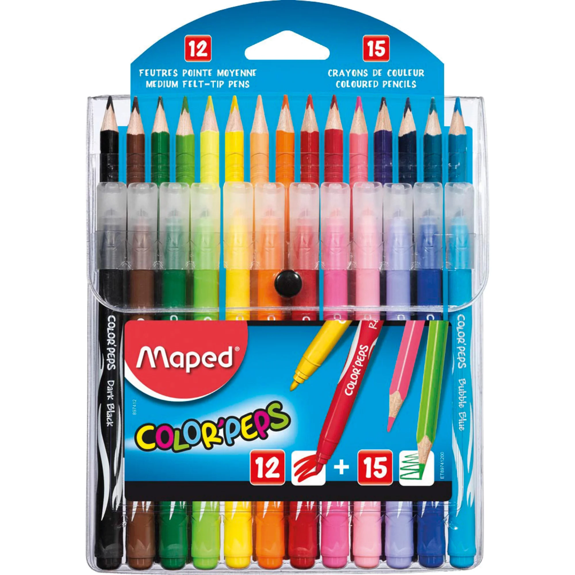 Maped Kombipackung Buntstifte und Fasermaler COLOR'PEPS, farbig sortiert (EAN: 3154148974123)