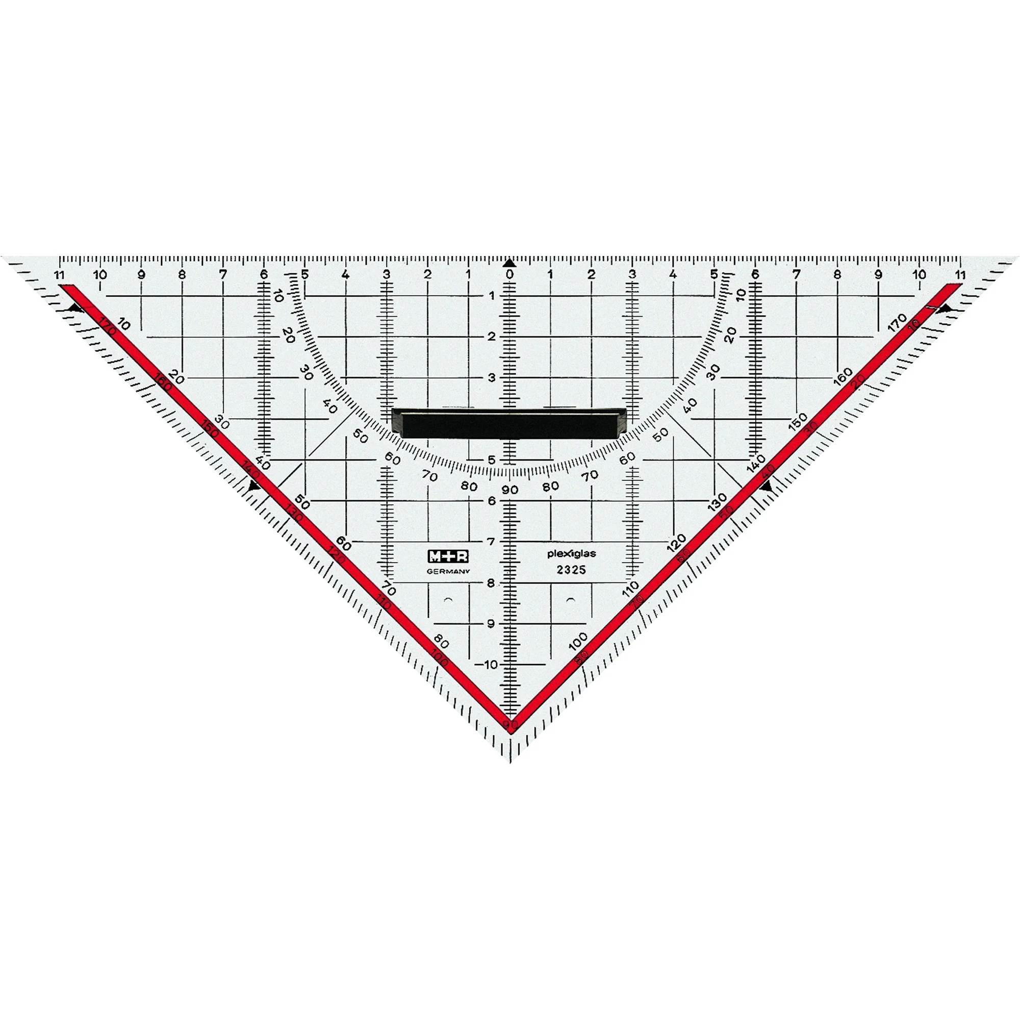 M+R Geometriedreieck, Acrylglas, Hypotenuse: 250mm, glasklar (EAN: 4004627416004)