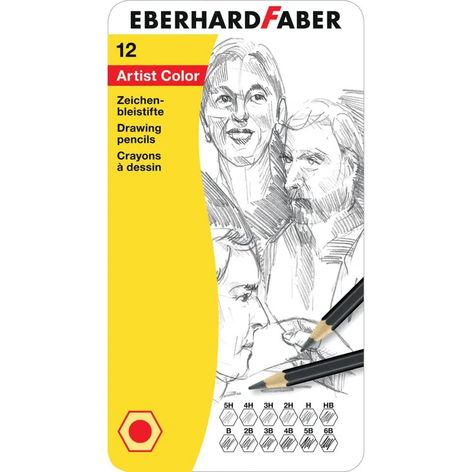EBERHARD FABER Bleistift Artist Color, 12er Metalletui, anthrazit (EAN: 4087205169134)