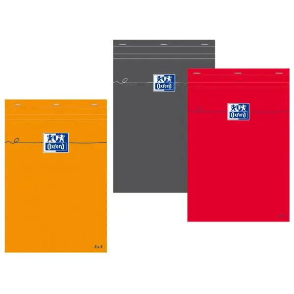 Oxford Notizblock, DIN A5, kariert, 80 Blatt, orange (EAN: 3020121062807)