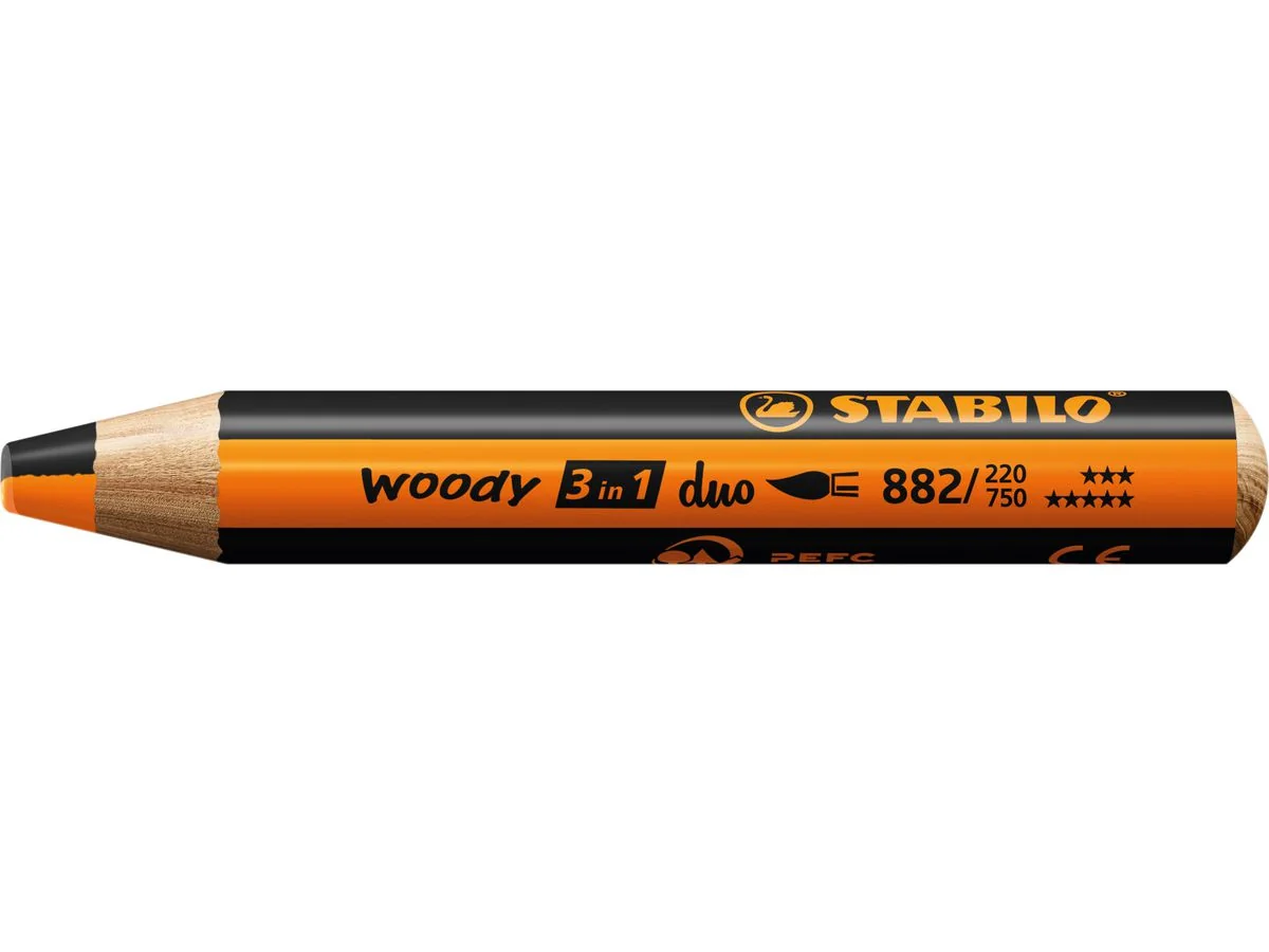 STABILO Multitalentstift woody 3 in 1 duo, orange/schwarz (EAN: 4006381603676)