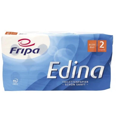 Fripa Toilettenpapier Edina, 2-lagig, hochweiß (EAN: 4000883091368)