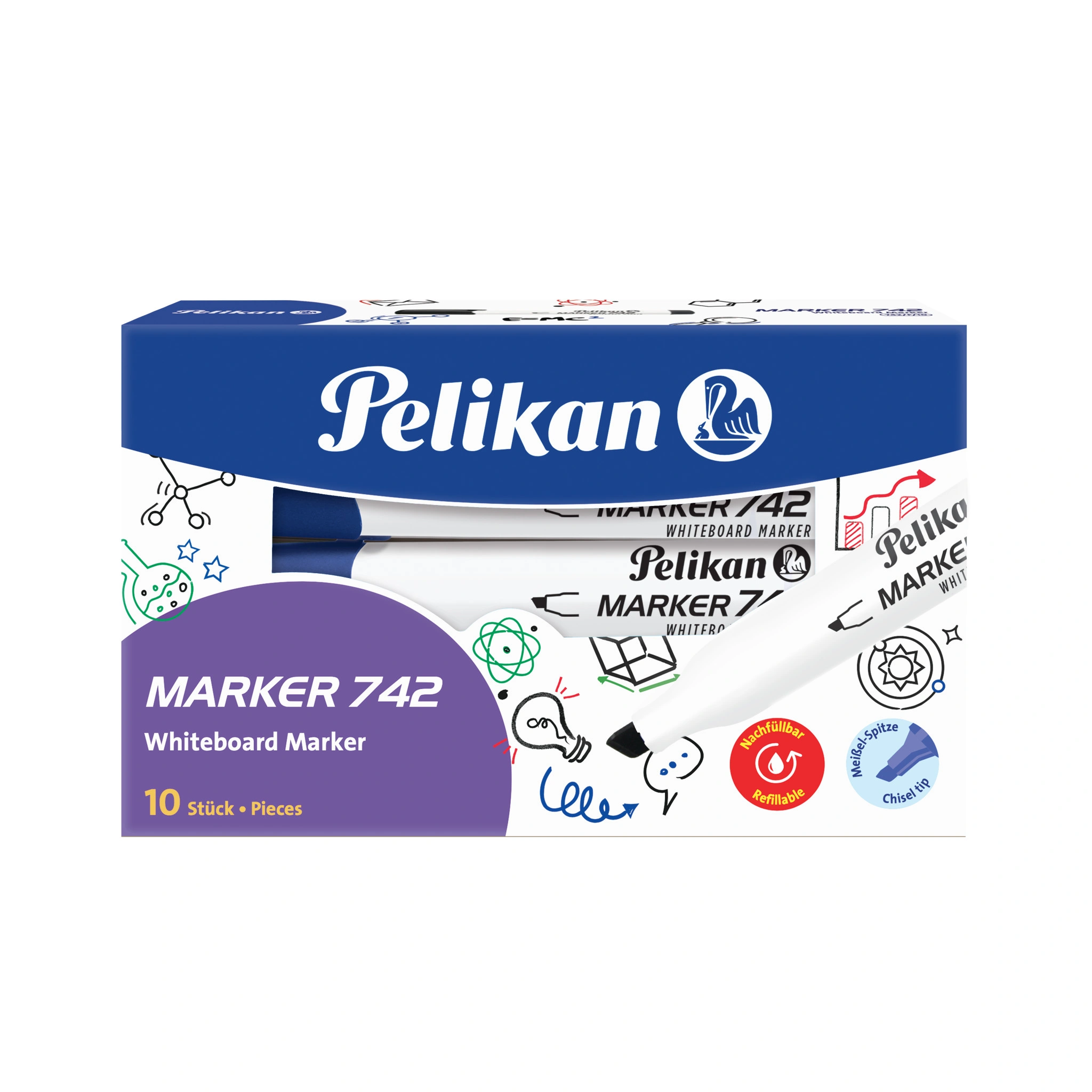 Pelikan Whiteboard-Marker 742, Keilspitze, blau (EAN: 4012700818027)