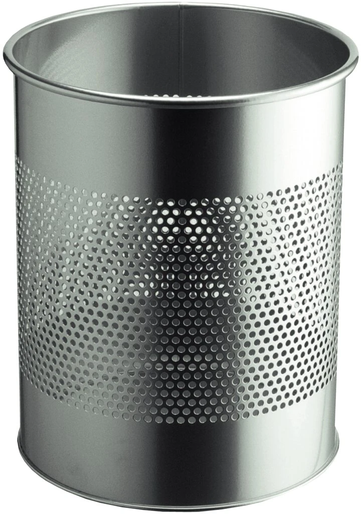 DURABLE Papierkorb METALL, rund, 15 Liter, metallic silber (EAN: 4005546988627)