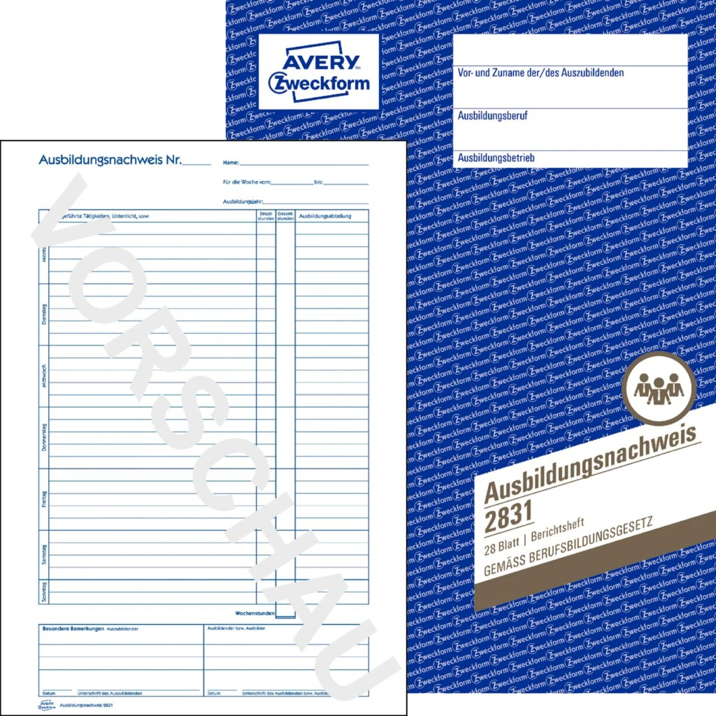 AVERY Zweckform Formularbuch "Ausbildungsnachweis", A4 (EAN: 4004182028315)