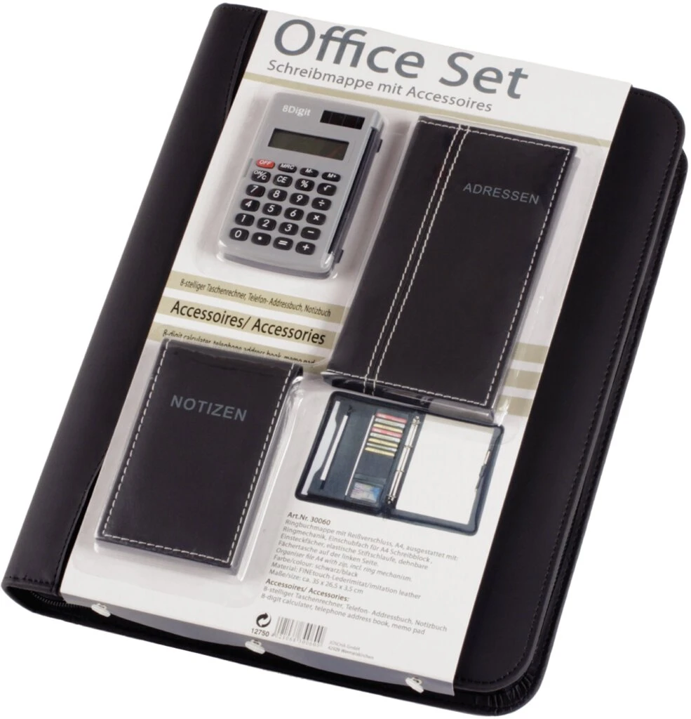 Alassio Ringbuchmappe "Office Set", schwarz, inkl. Büroset (EAN: 4021068300600)