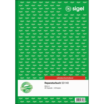 sigel Formularbuch "Reparaturbuch", A4, 2 x 40 Blatt, SD (EAN: 4004360777288)